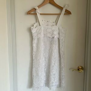 Brand new Zara white dress size 13-14 floral crochet like with cotton lining